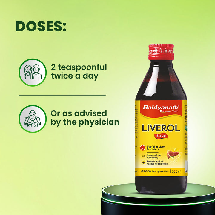Baidyanath Liverol Syrup (200 ml) for Comprehensive Liver care