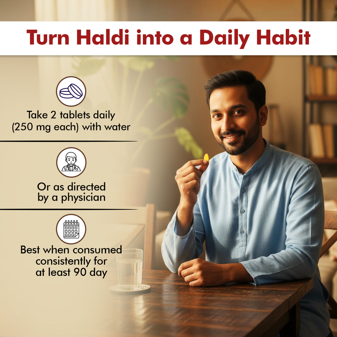 Baidyanath Haldi Tablets - 60Tablet | Natural Haldi Extract | Helps Boost Immunity, Blood Cleansing & Skin Problems