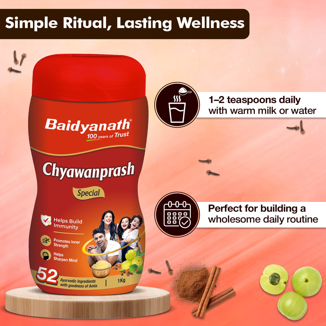 Baidyanath Chyawanprash Special-1kg | Enriched with 52 Essential Herbs & Minerals | Helps Support Immunity & Stamina for the Entire Family