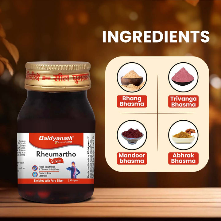 Baidyanath Rheumartho Silver 40 Capsules | Enriched with Pure Sliver