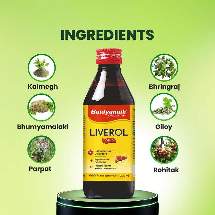 Baidyanath Liverol Syrup (200 ml) for Comprehensive Liver care