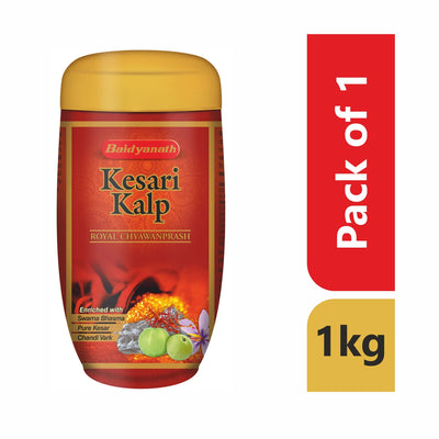 Baidyanath Kesari Kalp Royal Chyawanprash (1 Kg) | Ayurvedic Immunity and Energy Booster Infused with Gold & Saffron | Ayurvedic Health supplement (Pack of 1)