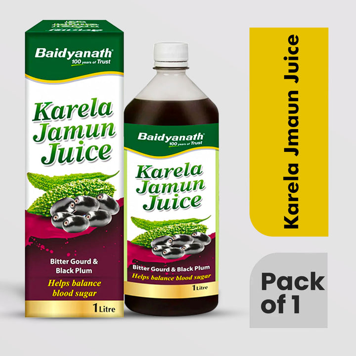 Baidyanath Karela Jamun Juice -1000ml | Natural Remedy for Blood Sugar Management |Good for Diabetic Care