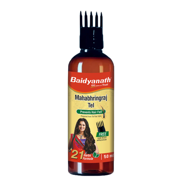 Baidyanath Mahabhringraj Ayurvedic Hair Oil 50ml -Helps for Hair Growth, Nourishment, Complete Hair Care