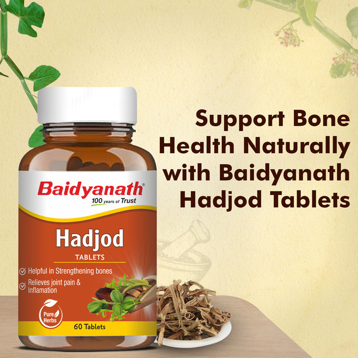 Baidyanath Hadjod Tablets | Supports Bone & Joint health-60 Tablets