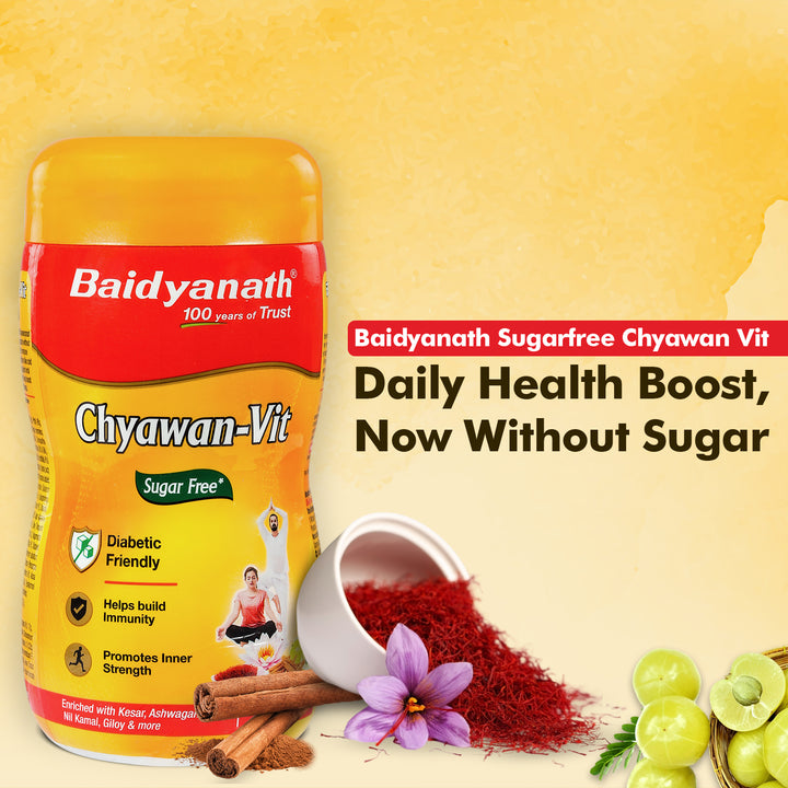 Baidyanath Sugarfree Chyawan Chyawanprash -Vit 1 Kg- With No Added Sugar- With Benefits Of Amla, Ashwagandha and Giloy| Ayurvedic Immunity Booster