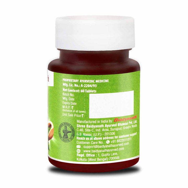 Backside of Baidyanath Neem Tablets bottle