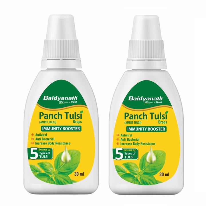 Baidyanath Panch Tulsi Drops - 30 ml | Natural Immunity Booster with Goodness of Five Types of Tulsi (Pack of 1)