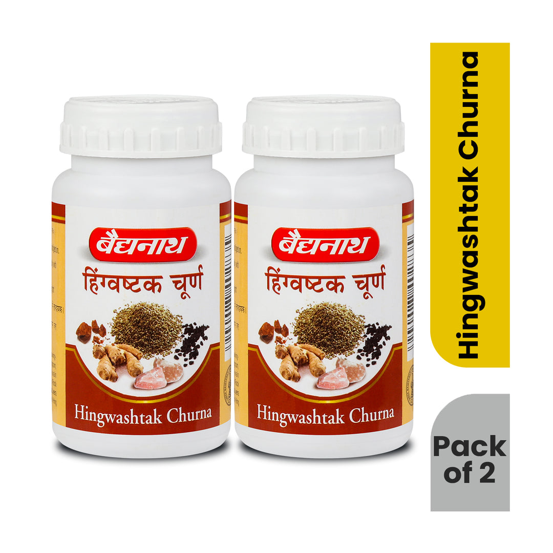 Baidyanath Hingwashtak Churna - 60 gm | Effective Gastric Stimulant & Digestive Remedy | Helps in loss of Appetite, Indigestion,Stomach-ache and Loss Of Taste (Pack of 2)