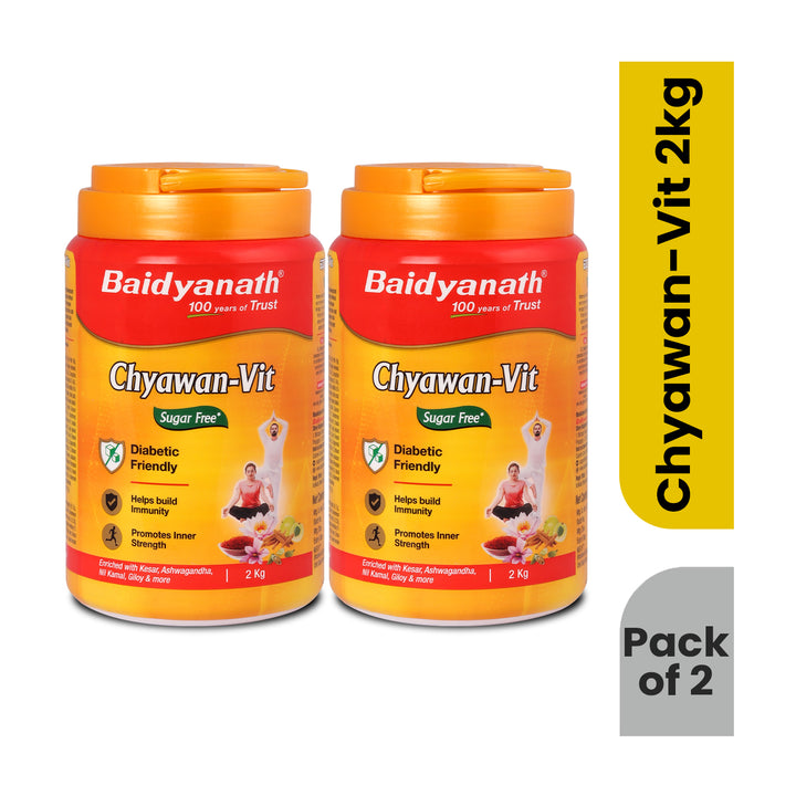 Baidyanath Sugarfree Chyawan Chyawanprash -Vit 2 Kg- With No Added Sugar- With Benefits Of Amla, Ashwagandha and Almonds| Ayurvedic Immunity Booster