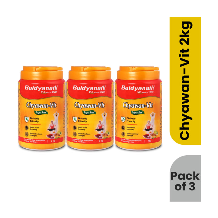 Baidyanath Sugarfree Chyawan Chyawanprash -Vit 2 Kg- With No Added Sugar- With Benefits Of Amla, Ashwagandha and Almonds| Ayurvedic Immunity Booster