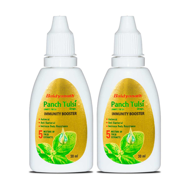 Baidyanath Panch Tulsi Drops - 30 ml | Natural Immunity Booster with Goodness of Five Types of Tulsi (Pack of 2)