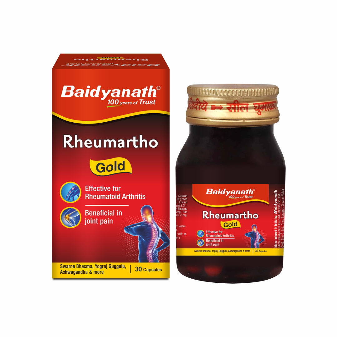 Baidyanath Joint Pain Management Kit- Rheumartho Gold 30 Caps and Rhuma Oil 100ml