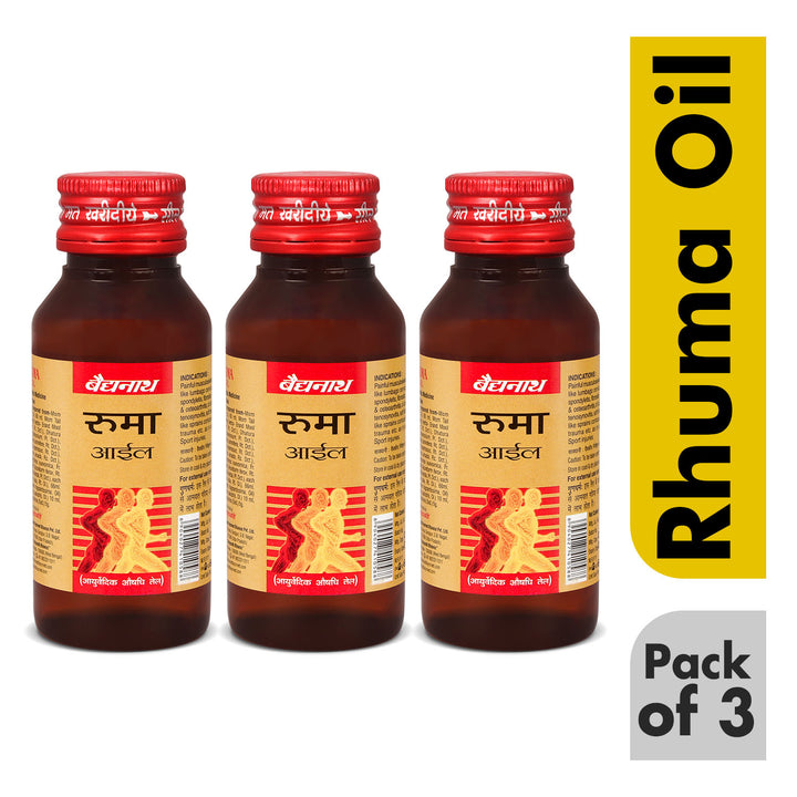 Baidyanath Rhuma Oil 50 ml Ayurvedic Massage Oil Helpful in Joint Pain, and Muscle Cramps, Sprains & Strains