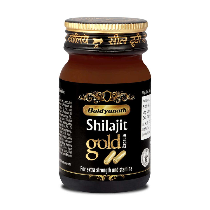 Baidyanath shilajit gold capsule bottle