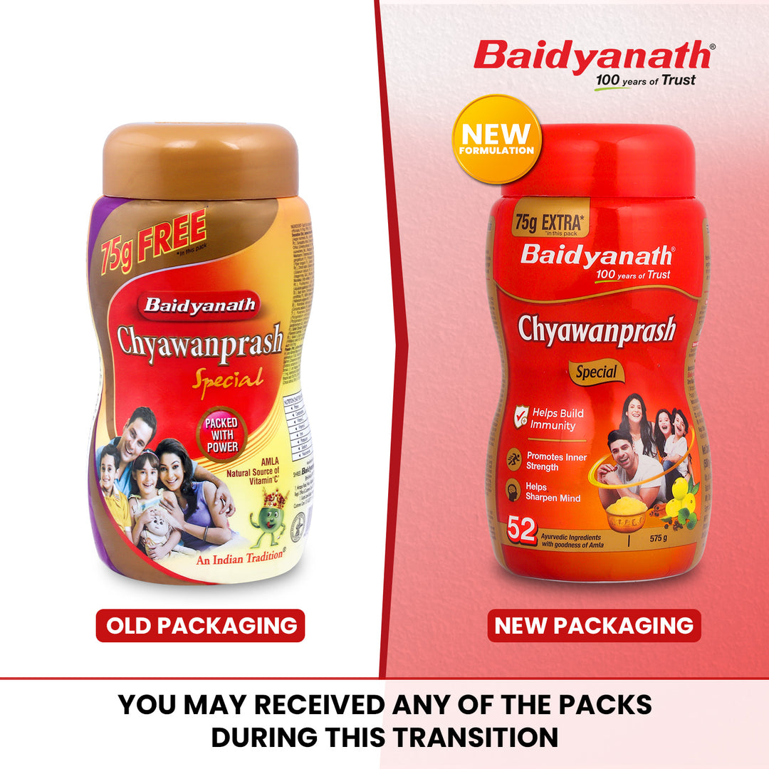 Baidyanath chaywanprash special old packing vs new packing.
