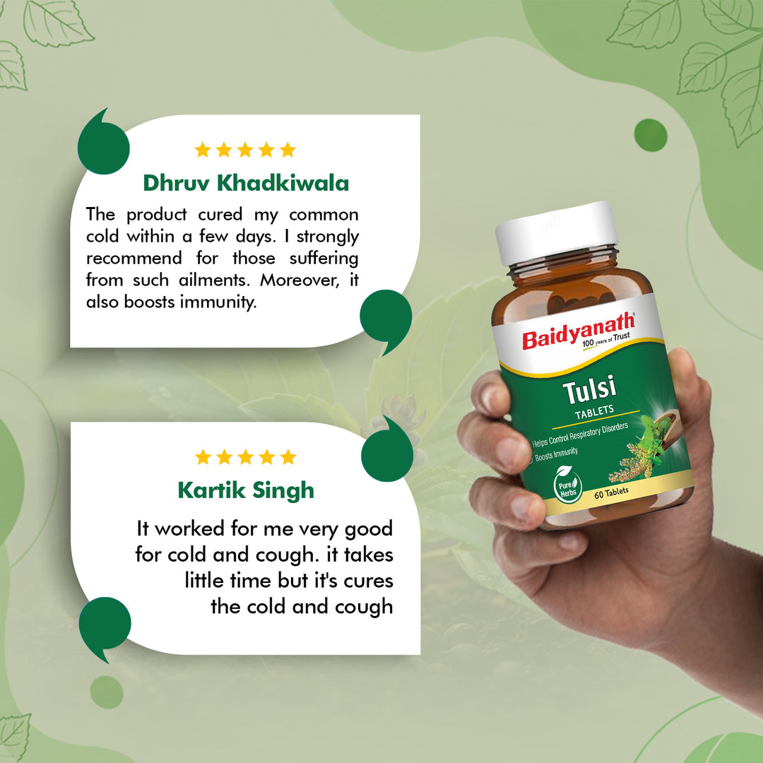Baidyanath Tulsi Tablets – Pure Herbs (60 Tablets) Pack of 2