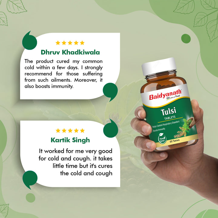 Baidyanath Tulsi Tablets – Pure Herbs (60 Tablets) Pack of 2