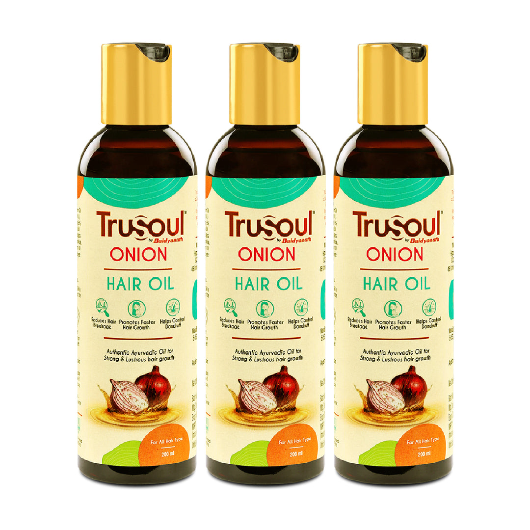 TruSoul By Baidyanath Onion Hair Oil-200ml | Hair Oil for Hair Growth and Hair Fall Control
