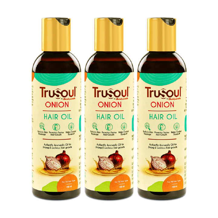 TruSoul By Baidyanath Onion Hair Oil-200ml | Hair Oil for Hair Growth and Hair Fall Control
