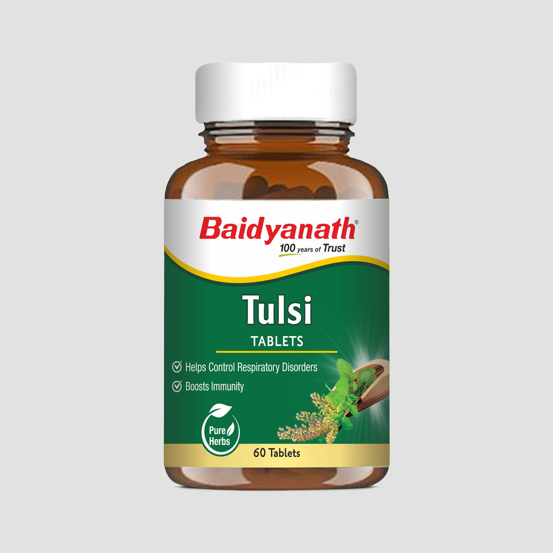 Baidyanath Tulsi Tablets - 60 tablets | Helps Boosts Immunity & Respiratory Wellness | Relieves Cough and Cold