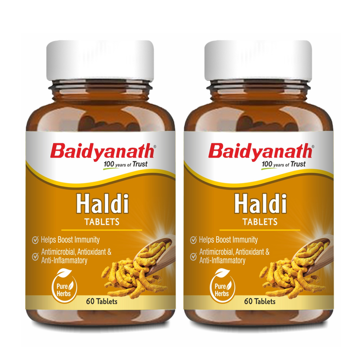 Baidyanath Haldi Tablets - 60Tablet | Natural Haldi Extract | Helps Boost Immunity, Blood Cleansing & Skin Problems
