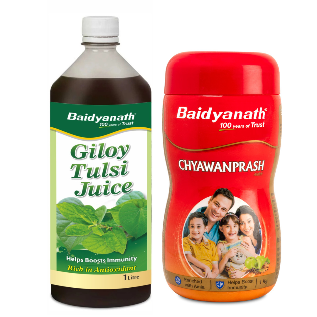 Baidyanath Giloy Tulsi Juice 1L and Chyawanprash Special 1KG