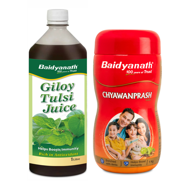 Baidyanath Giloy Tulsi Juice 1L and Chyawanprash Special 1KG