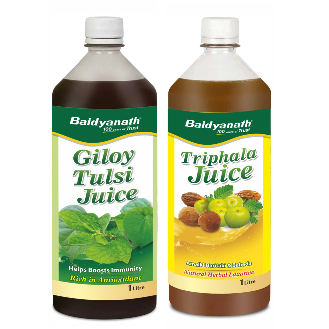 Baidyanath Giloy Tulsi and Triphala Juice 1L Each