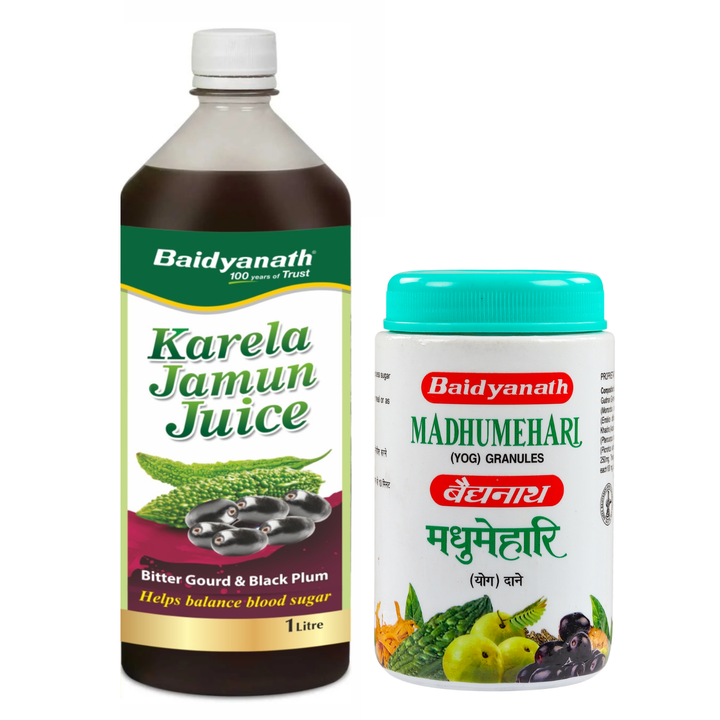 Baidyanath Karela Jamun Juice 1L and Madhumehari Yog Grannuals 100g