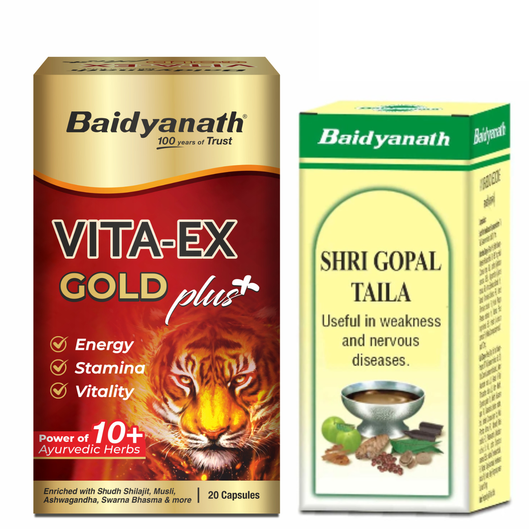 Baidyanath Men Health Kit- Vita Ex Gold Plus 20 Caps and Shri Gopal Tel 50ml