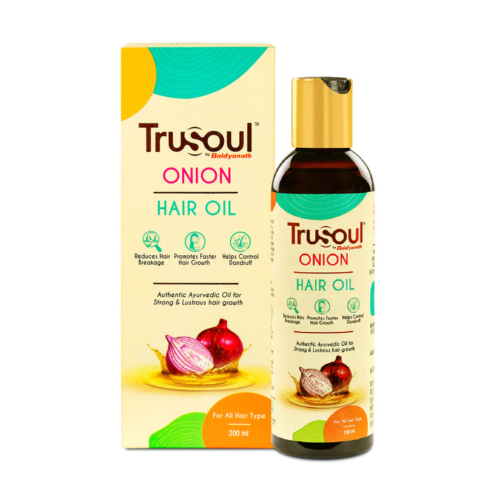 TruSoul By Baidyanath Onion Hair Oil-200ml | Hair Oil for Hair Growth and Hair Fall Control