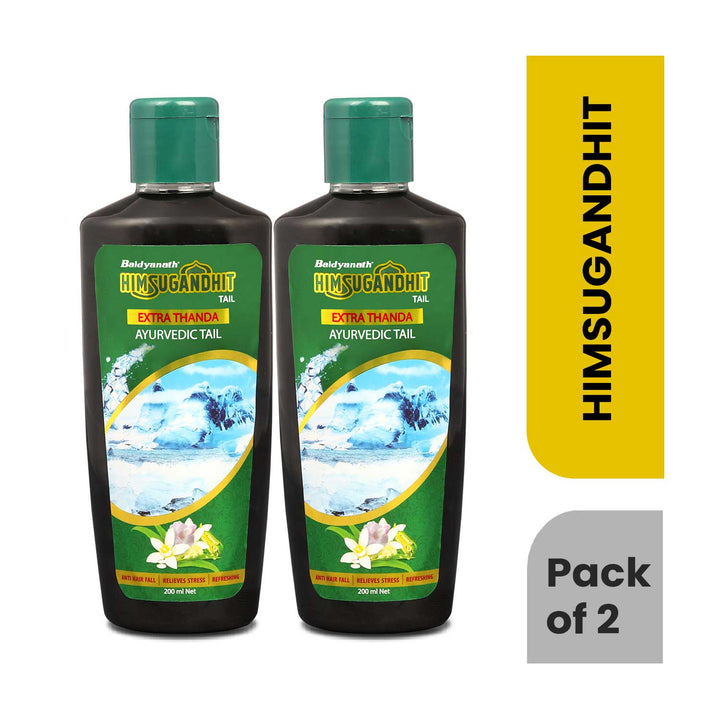 Baidyanath Himsugandhit Tail - 200 ml | Ayurvedic Thanda Tel | Helps to Relieve Headache, Fatigue,Tension & Sleeplessness | Relaxing & Refreshing Cooling Effect