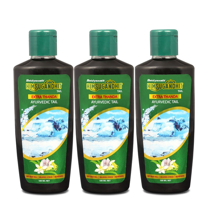 Baidyanath Himsugandhit Tail - 100 ml | Ayurvedic Thanda Tel | Helps to Relieve Headache, Fatigue,Tension & Sleeplessness | Relaxing & Refreshing Cooling Effect (Pack of 1)