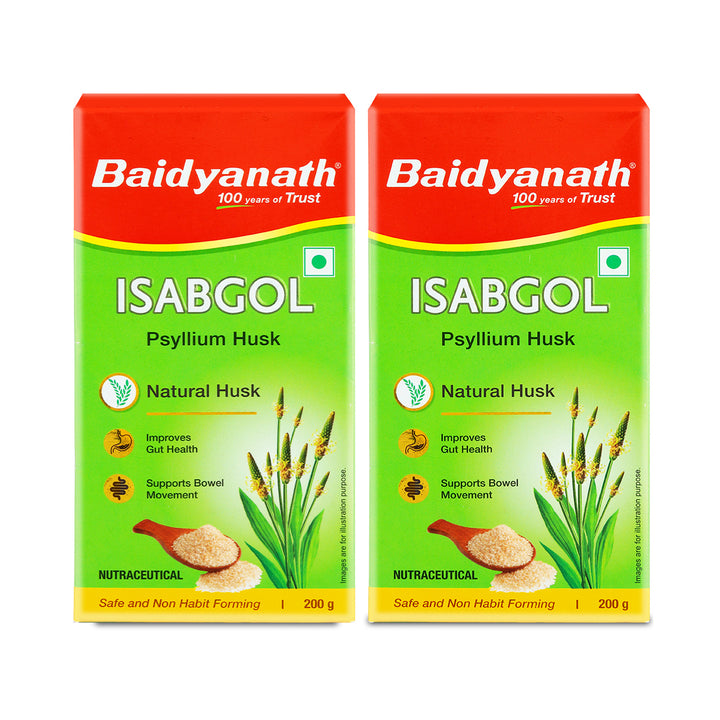 Baidyanath Isabgol (Psyllium Husk) - 200 gm | Healthy Digestive Tract | Rich Source Of Dietary Fibre, Gluten Free | Effectively Relieves Constipation | Supplement For Digestion  (Pack of 2)