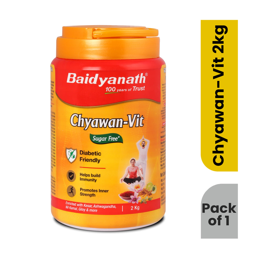 Baidyanath Sugarfree Chyawan Chyawanprash -Vit 2 Kg- With No Added Sugar- With Benefits Of Amla, Ashwagandha and Almonds| Ayurvedic Immunity Booster