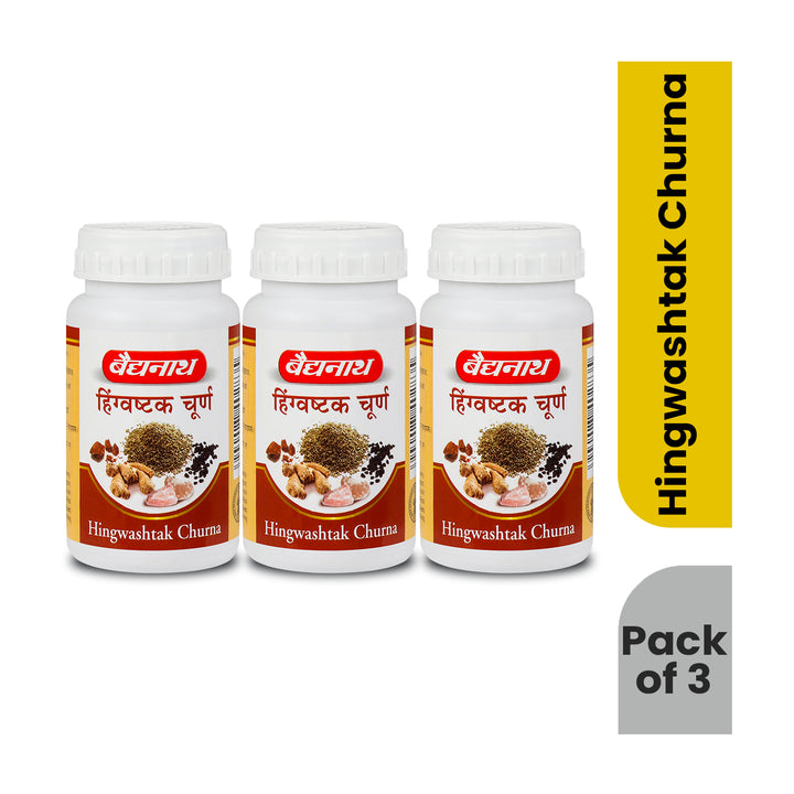 Baidyanath Hingwashtak Churna - 60 gm | Effective Gastric Stimulant & Digestive Remedy | Helps in loss of Appetite, Indigestion,Stomach-ache and Loss Of Taste (Pack of 2)