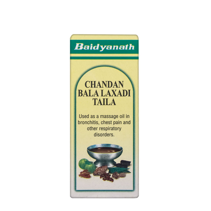 Baidyanath Chandan Laxadi oil useful as massage oil in bronchitis, chest pain and other respiratory disorders