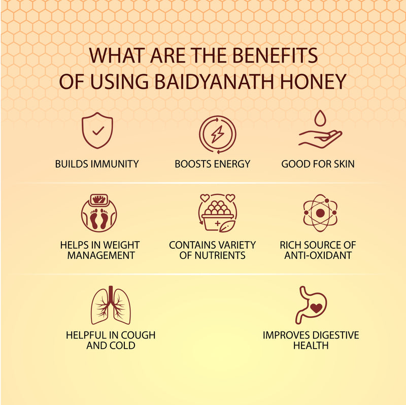 Baidyanath Honey | C4 Approved, Unadulterated, Pure Honey (500 g)