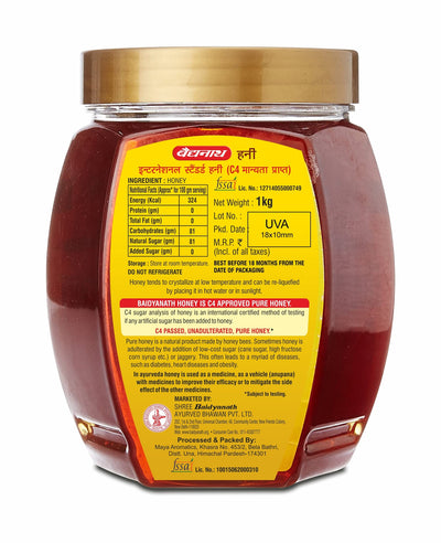 Baidyanath Honey C4 Approved, Unadulterated, Pure Honey (1 kg)