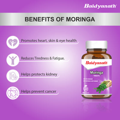 Baidyanath Moringa Tablets (60 Tablets), Pack of 2| Helps in maintaining overall health and wellness