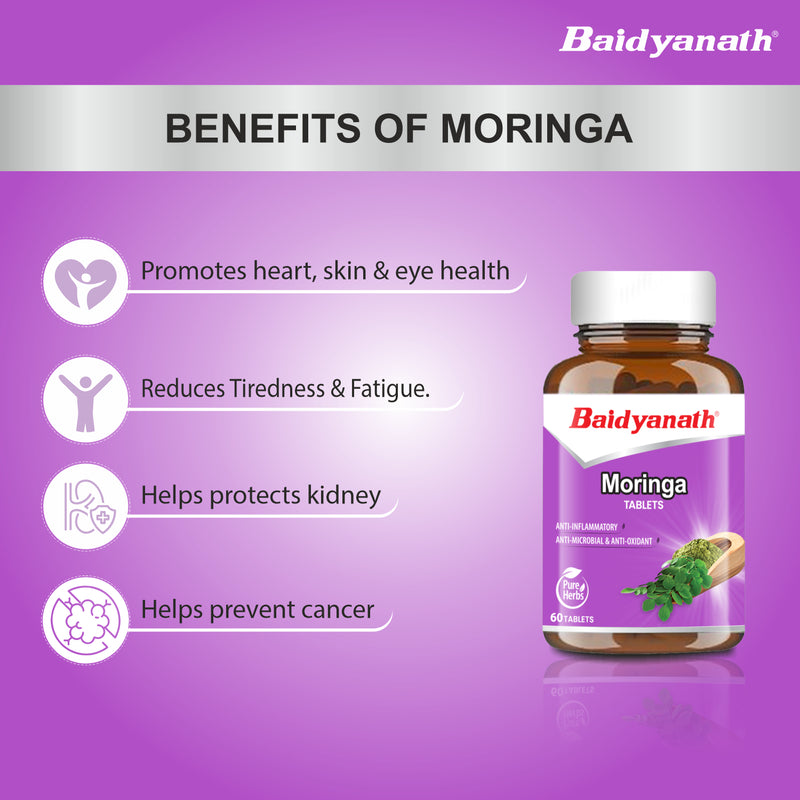 Baidyanath Moringa Tablets (60 Tablets), Pack of 2| Helps in maintaining overall health and wellness