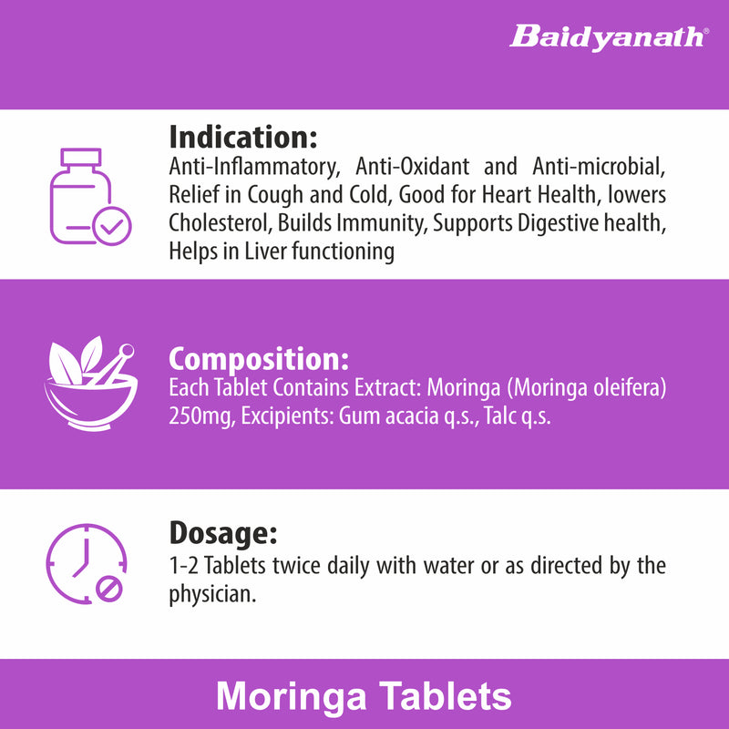Baidyanath Moringa Tablets Dosages