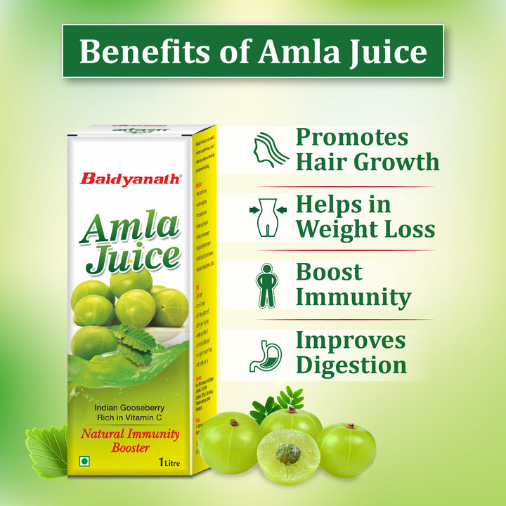 baidynath amla juice 1 litre pack with Benefits of amla juice 