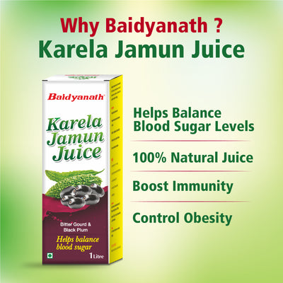 Baidyanath Karela Jamun + Amla Juice Combo 1 Liter
