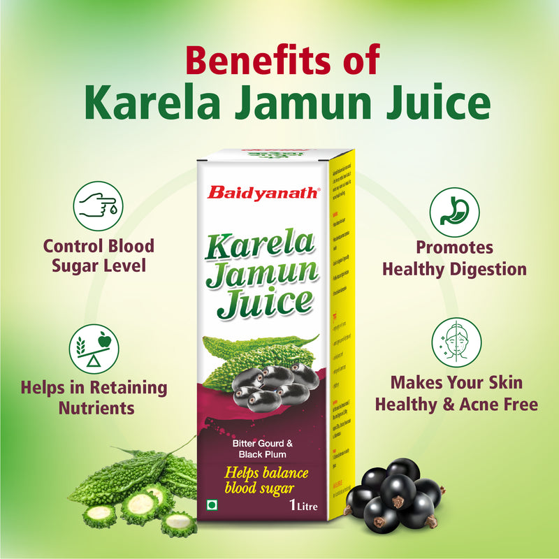 Baidyanath Karela Jamun + Amla Juice Combo 1 Liter