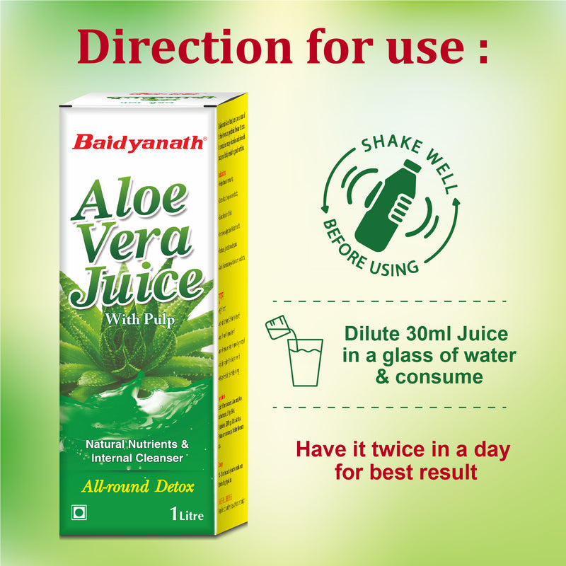 Baidyanath Aloe Vera Juice -1L* 3 Pack