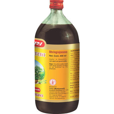 Baidyanath Bhringrajasav (450 ml) | Helps to Manage Common Cold, Cough & Premature Greying of Hair | Maintains Overall Wellbeing (Pack of 2)