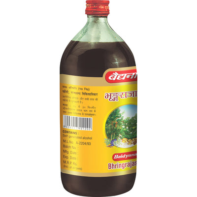 Baidyanath Bhringrajasav (450 ml) | Helps to Manage Common Cold, Cough & Premature Greying of Hair | Maintains Overall Wellbeing (Pack of 2)