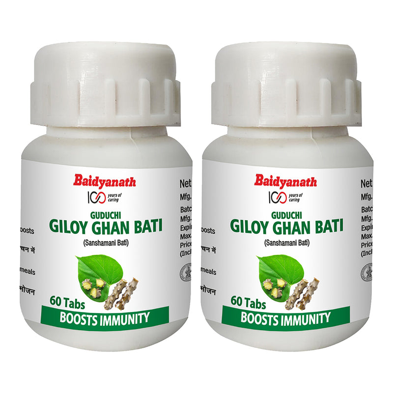 Baidyanath Giloy (Guduchi) Ghan Bati Pack of 2 (60 Tablets)